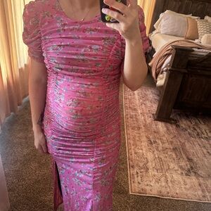 Free People Pink Floral Maxi Dress